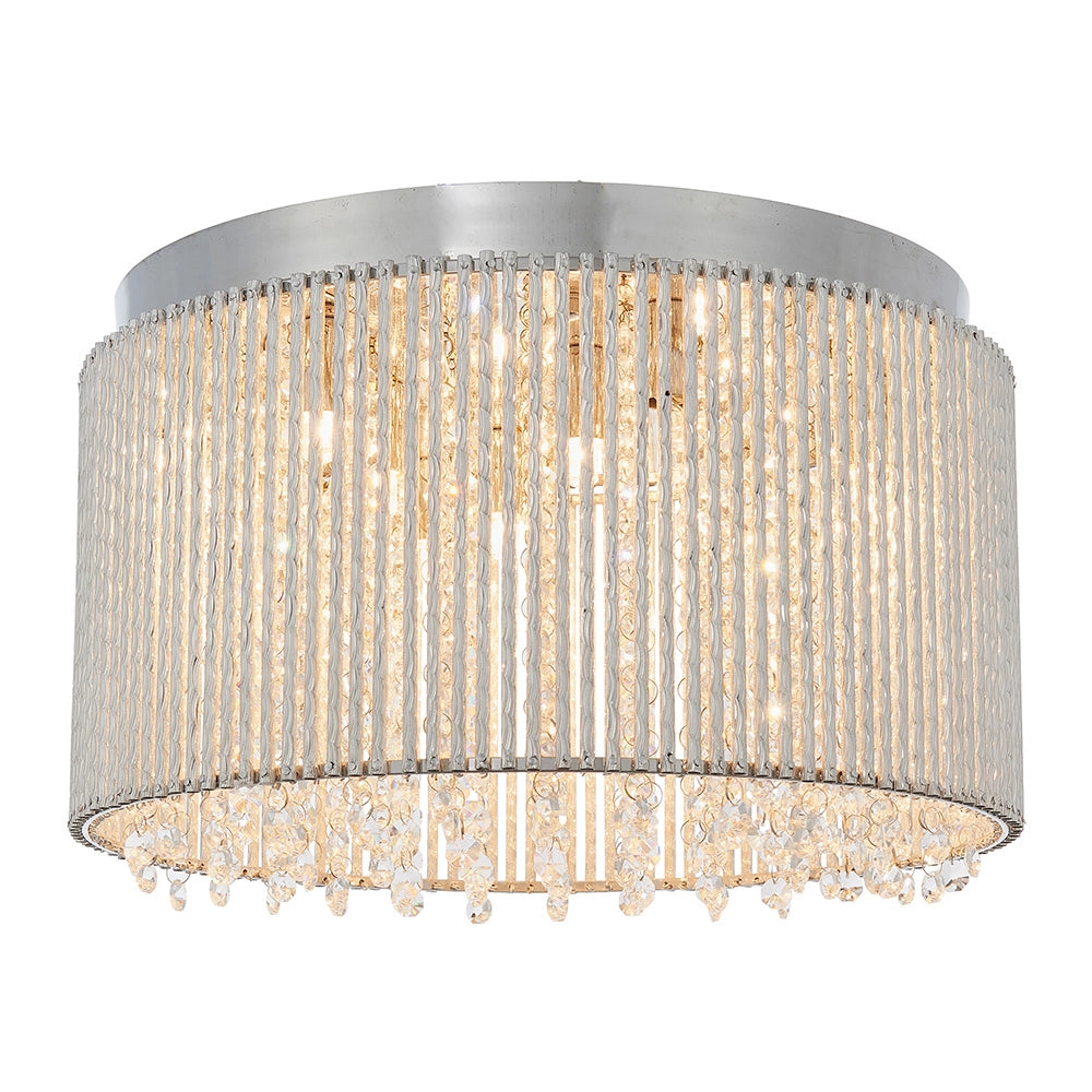 Plafoniera glamour cromo cristallo tonda 10xG9 Endon Galina