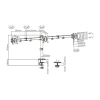 Braccio regolabile per montaggio a 3 display Gembird MA-D3-01 (rotazione, inclinazione, orientamento), 17"-27", fino a 7 kg