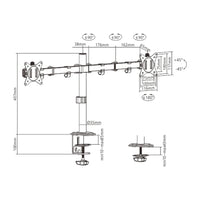 Supporto per monitor / stand Gembird MA-D2-01 81,3 cm (32") Nero da scrivania