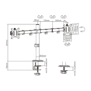 Supporto per monitor / stand Gembird MA-D2-01 81,3 cm (32") Nero da scrivania