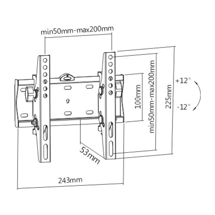 Supporto TV Gembird WM-42T-02 106,7 cm (42") Nero