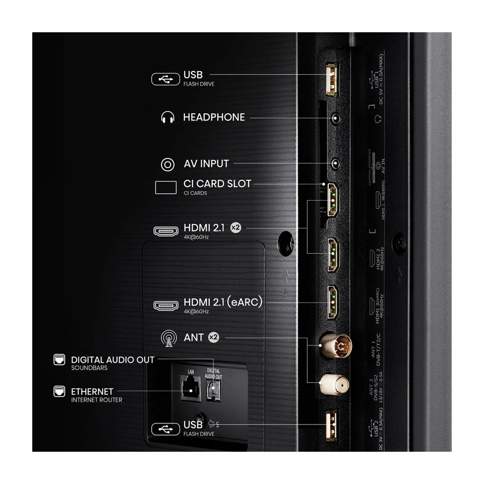 TV Hisense 65U6NQ 165,1 cm (65") 4K Ultra HD Smart TV Wi-Fi Grigio 600 cd/m²