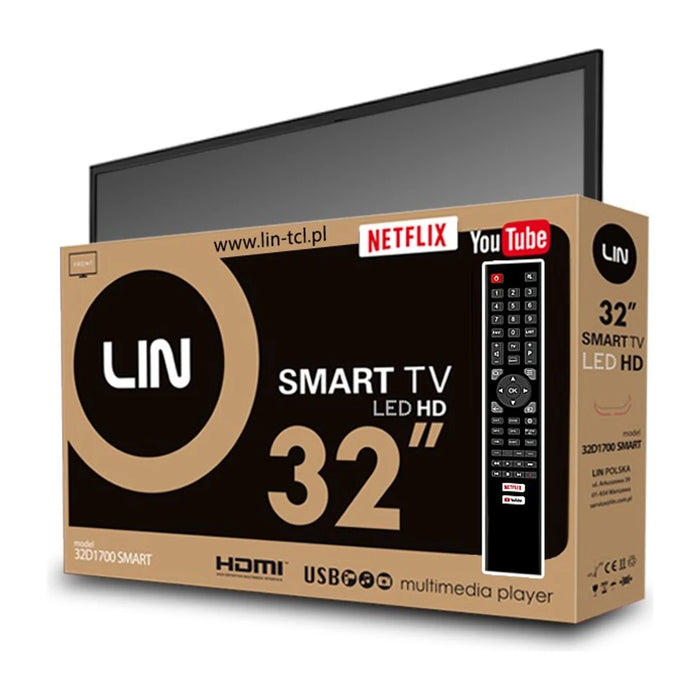 TV 32" LIN 32D1700 SMART HD Ready DVB-T2