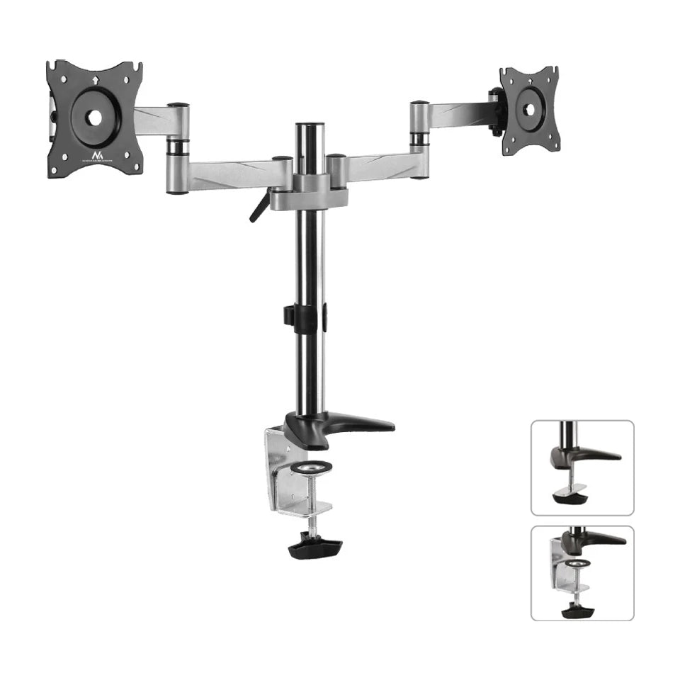 Supporto da scrivania per due monitor LCD Maclean MC-714 13-27 "8kg in alluminio