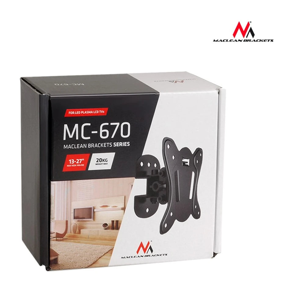 Supporto a parete regolabile per TV LCD Maclean MC-670 fino a 20kg