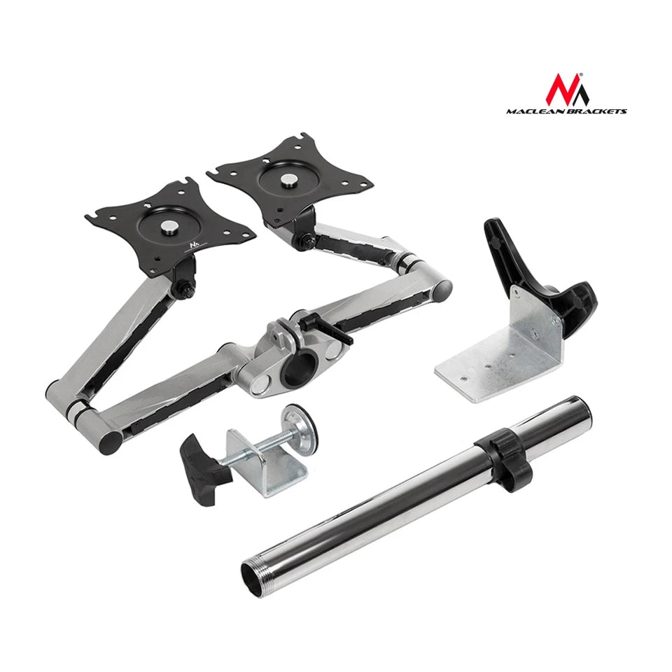 Supporto da scrivania per due monitor LCD Maclean MC-714 13-27 "8kg in alluminio