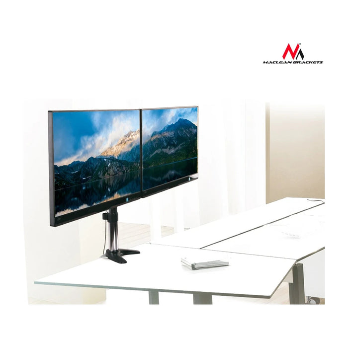 Supporto da scrivania per due monitor LCD Maclean MC-714 13-27 "8kg in alluminio