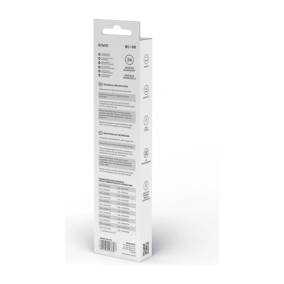 Savio RC-08 telecomando TV Pulsanti premuti