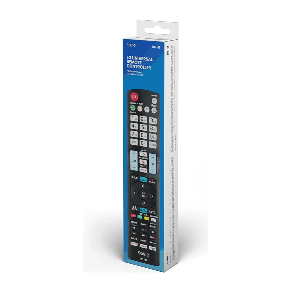 Savio RC-11 telecomando wireless a raggi infrarossi per TV con pulsanti premuti