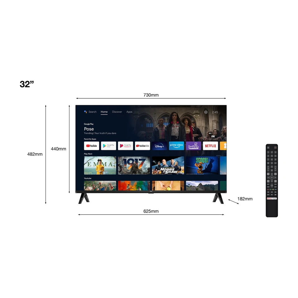 TCL S54 32S5400A TV 81.3 cm (32") HD Smart TV Wi-Fi Argento