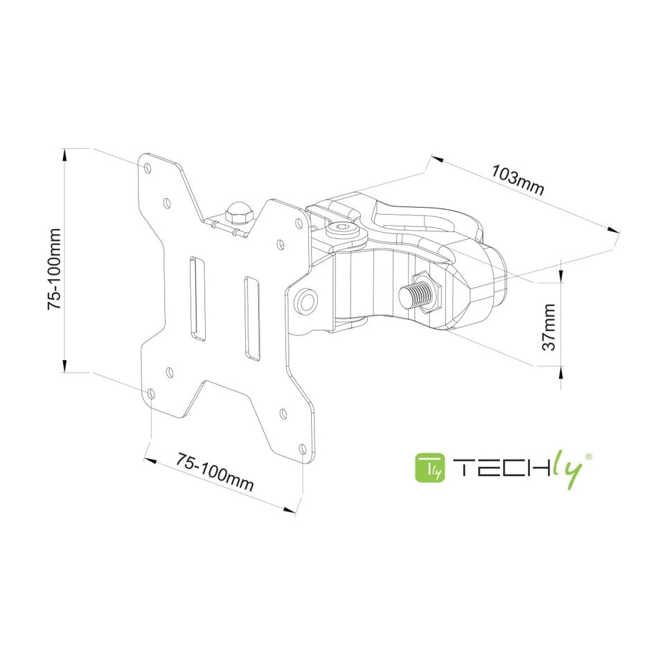 Techly ICALCD100BK Scrivania nera