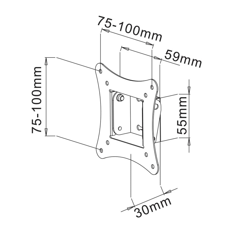 Techly ICA-LCD-900 76.2 cm (30") Nero