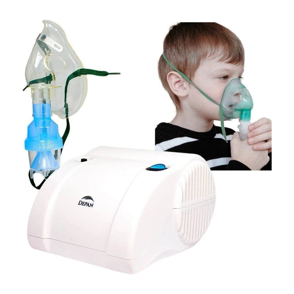 Inalatore a pistone silenzioso con due maschere