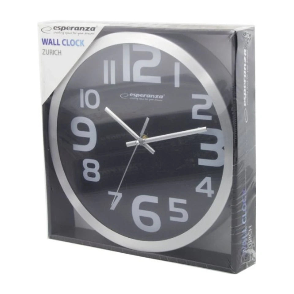 Orologio da parete Esperanza EHC013K - Zurigo - Nero Orologio al quarzo Ovale Nero, Bianco