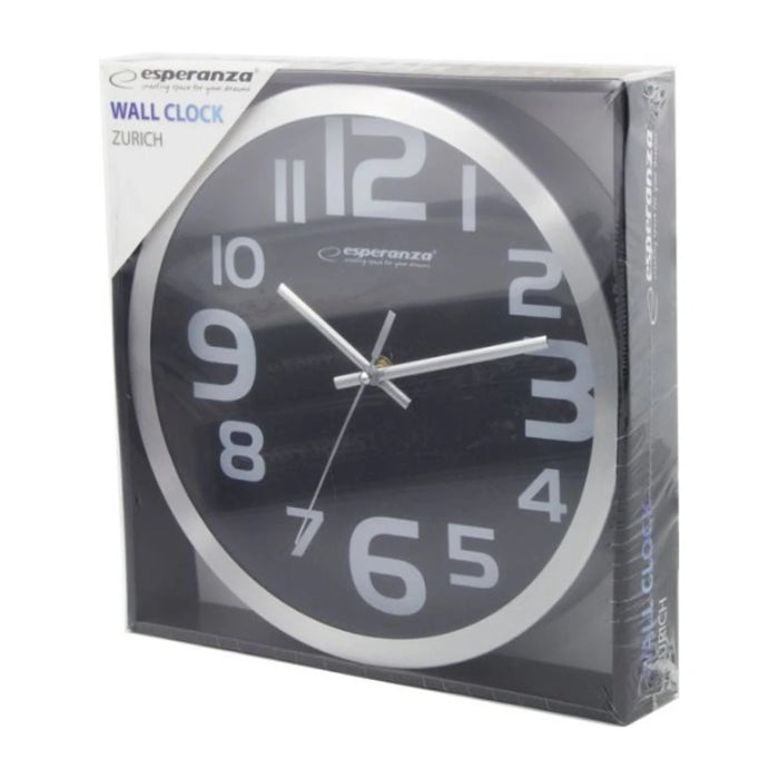 Orologio da parete Esperanza EHC013K - Zurigo - Nero Orologio al quarzo Ovale Nero, Bianco