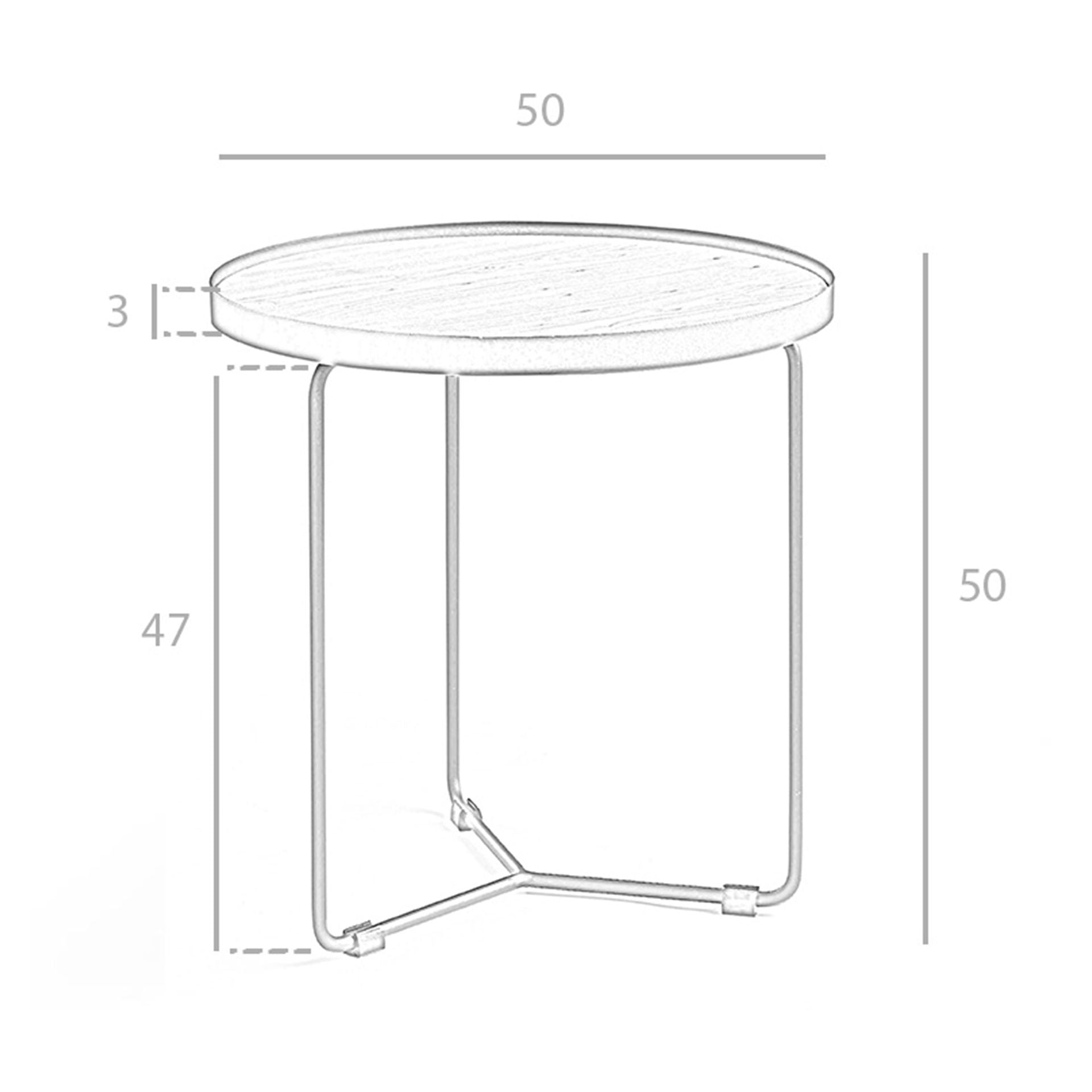 Tavolo angolare rotondo in noce e acciaio nero