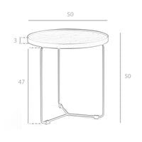 Tavolo angolare rotondo in noce e acciaio nero