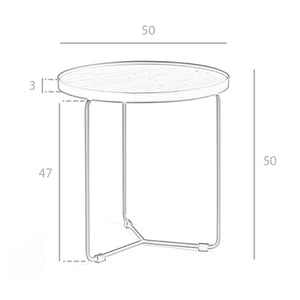 Tavolo angolare rotondo in noce e acciaio nero