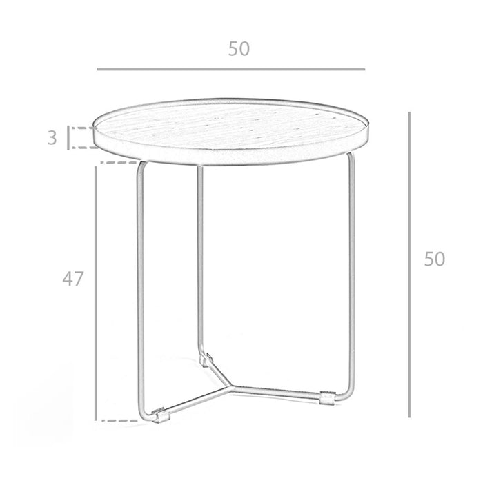 Tavolo angolare rotondo in noce e acciaio nero