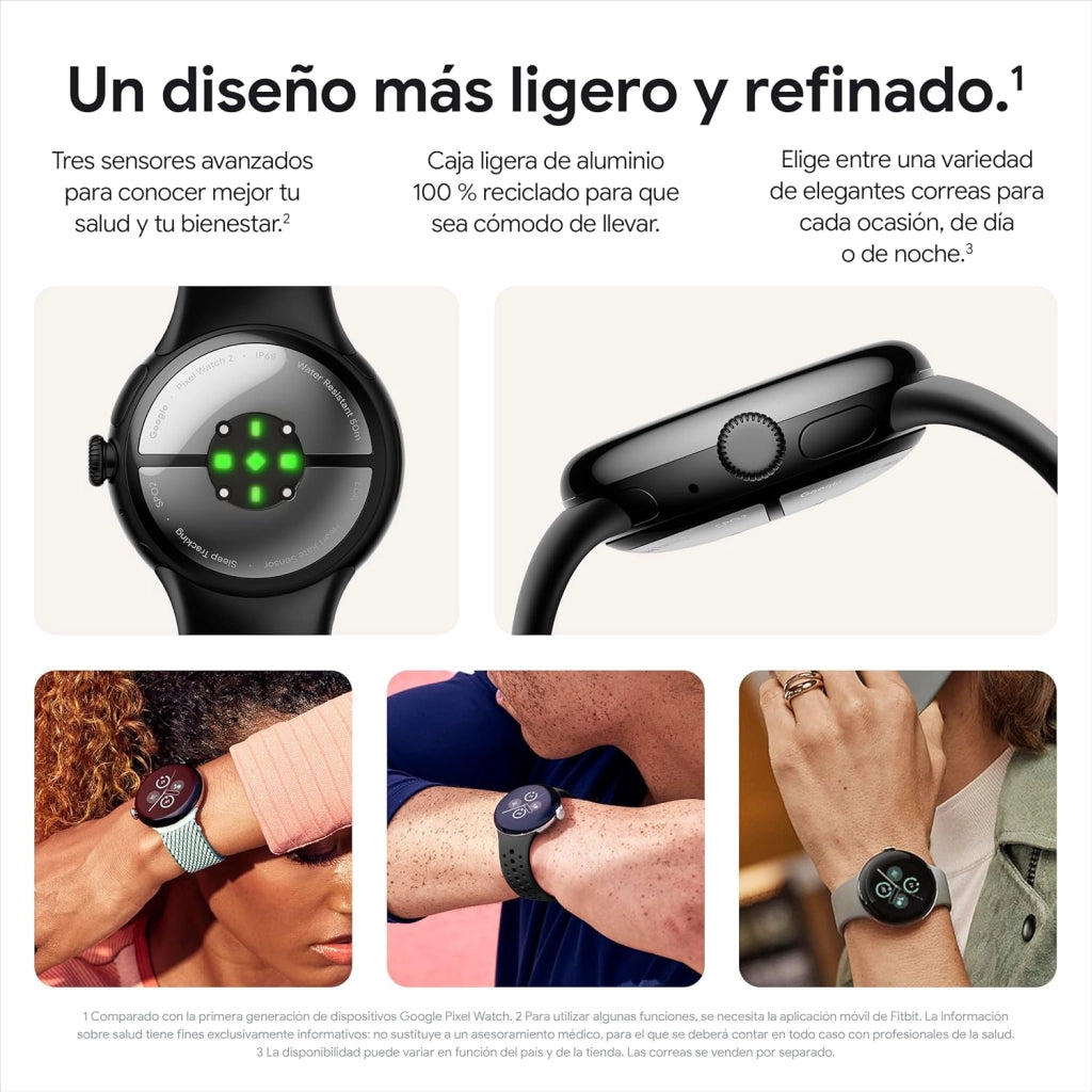Google Pixel Watch 2 con cardiofrequenzimetro Fitbit, gestione dello stress e sicurezza, smart watch Android, cassa in alluminio nero opaco, ossidiana, WiFi (rinnovato)