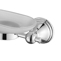 Porta sapone da parete con bacinella in vetro satinato - serie queen