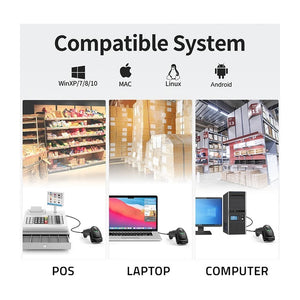 Scanner di codici a barre laser Qoltec 50853 1D | 2D | Nero