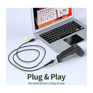 Scanner di codici a barre laser Qoltec 50853 1D | 2D | Nero