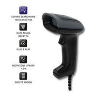 Qoltec 50863 Scanner di codici a barre e QR con cavo | USB