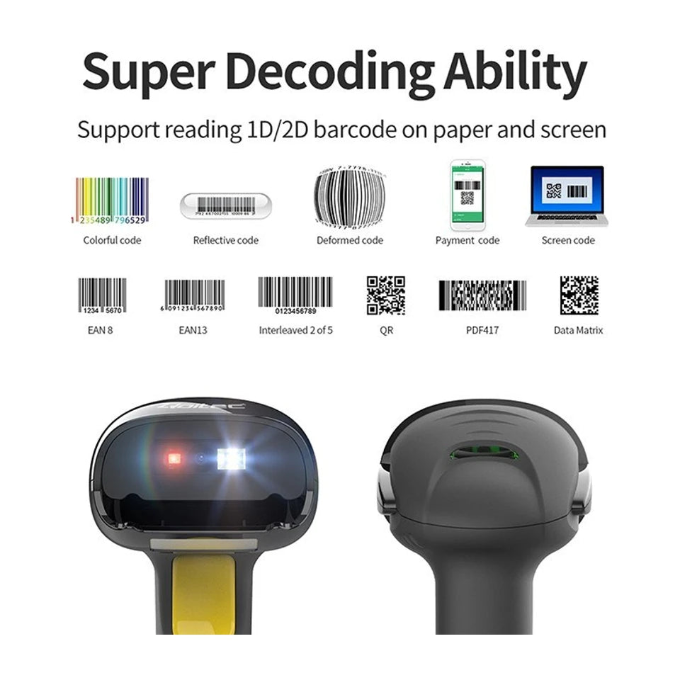 Scanner di codici a barre laser Qoltec 50853 1D | 2D | Nero