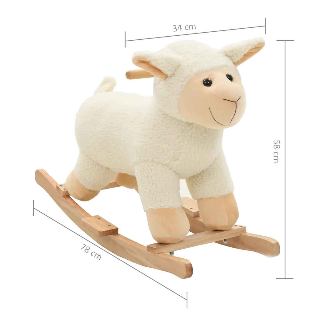 Pecora a Dondolo in Peluche 78x34x58 cm Bianca CFW2179405