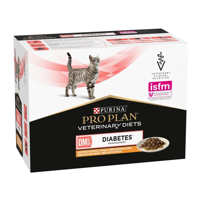 PURINA Pro Plan Veterinary Diets DM St/Ox Gestione del Diabete - cibo umido per gatti - 10 x 85g