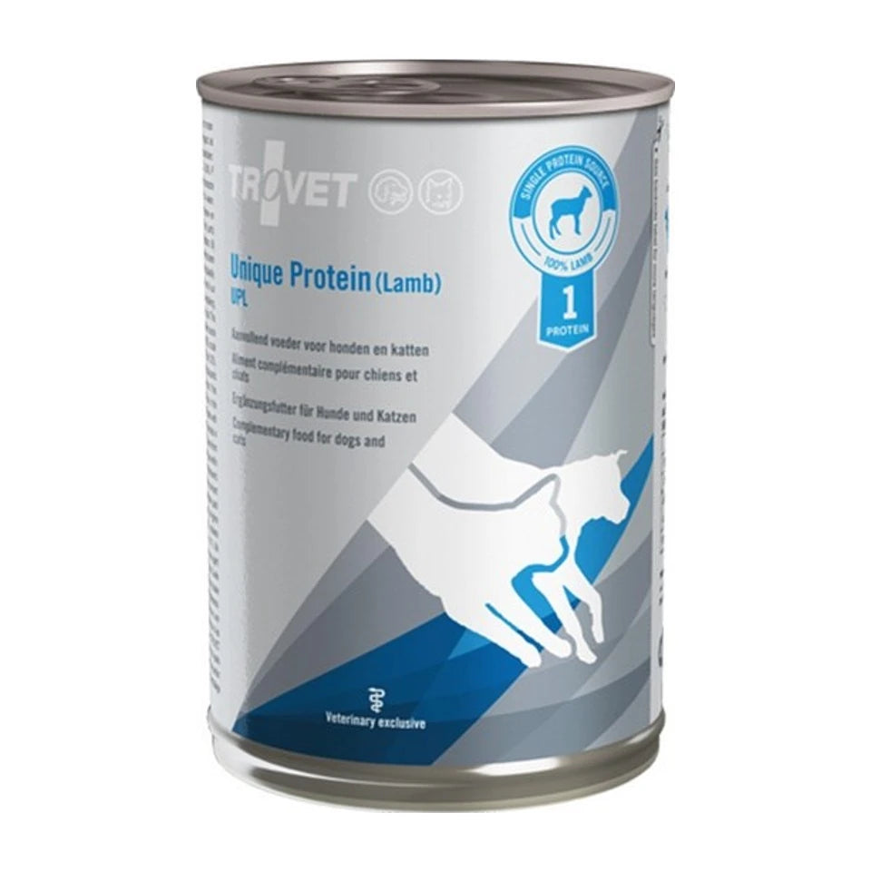 TROVET Unique Protein UPL con agnello - Cibo umido per cani e gatti - 400 g