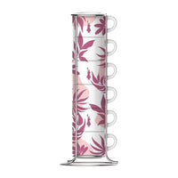 Set di 6 tazzine da caffè espresso Bialetti Primavera con supporto - Rosa