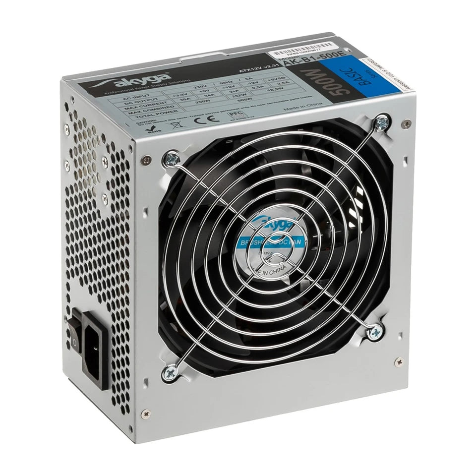 Alimentatore Akyga AK-B1-500E 500 W 20+4 pin ATX ATX Grigio