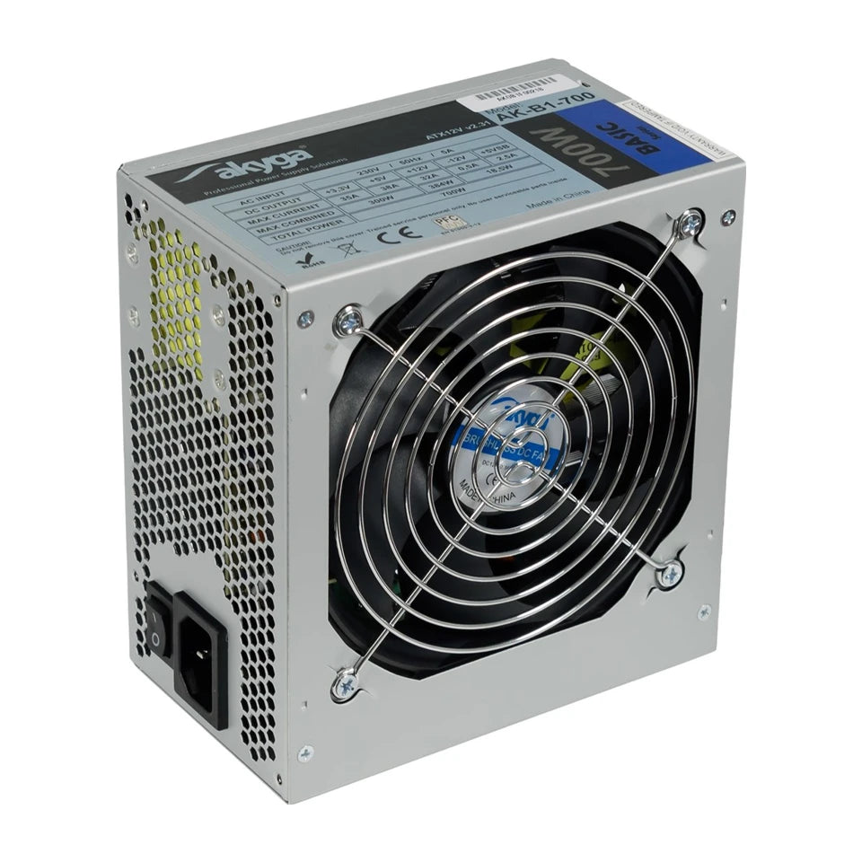 Alimentatore Akyga AK-B1-700 da 700 W 20+4 pin ATX ATX Grigio