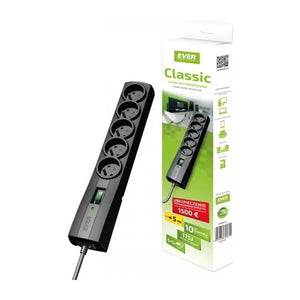 Ever CLASSIC 3m Nero 5 prese 250 V
