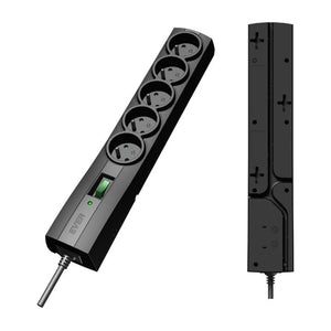 Protezione sovratensione elettrica Ever T/LZ09-CLA050/0000, striscia di alimentazione nera con 5 prese