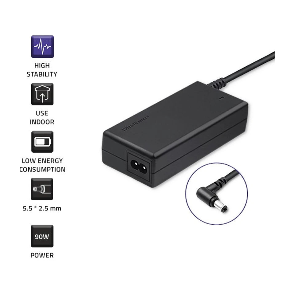 Adattatore/inverter di alimentazione Qoltec 50076, 90W, nero per uso interno