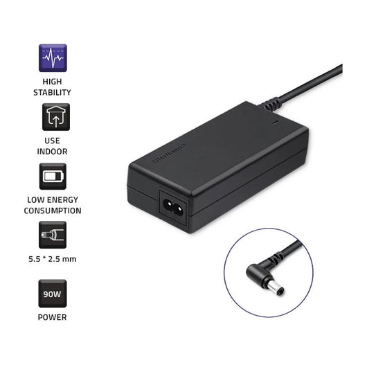 Adattatore di alimentazione Qoltec 50075 per Asus | 90W | 19V | 4.9A | 5.5*2.5 | + cavo di alimentazione