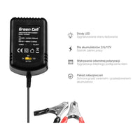 Caricabatterie per veicoli Green Cell ACAGM05 2/6/12 V Nero