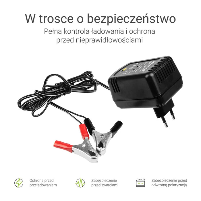 Caricabatterie per veicoli Green Cell ACAGM05 2/6/12 V Nero