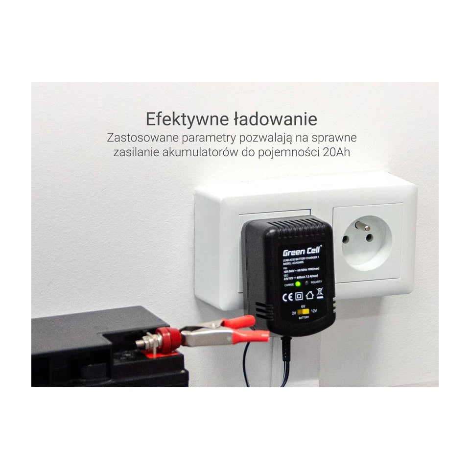 Caricabatterie per veicoli Green Cell ACAGM05 2/6/12 V Nero
