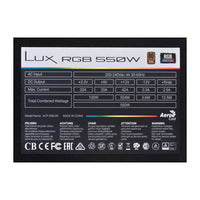 Alimentatore Aerocool Lux RGB 550M 550 W Nero