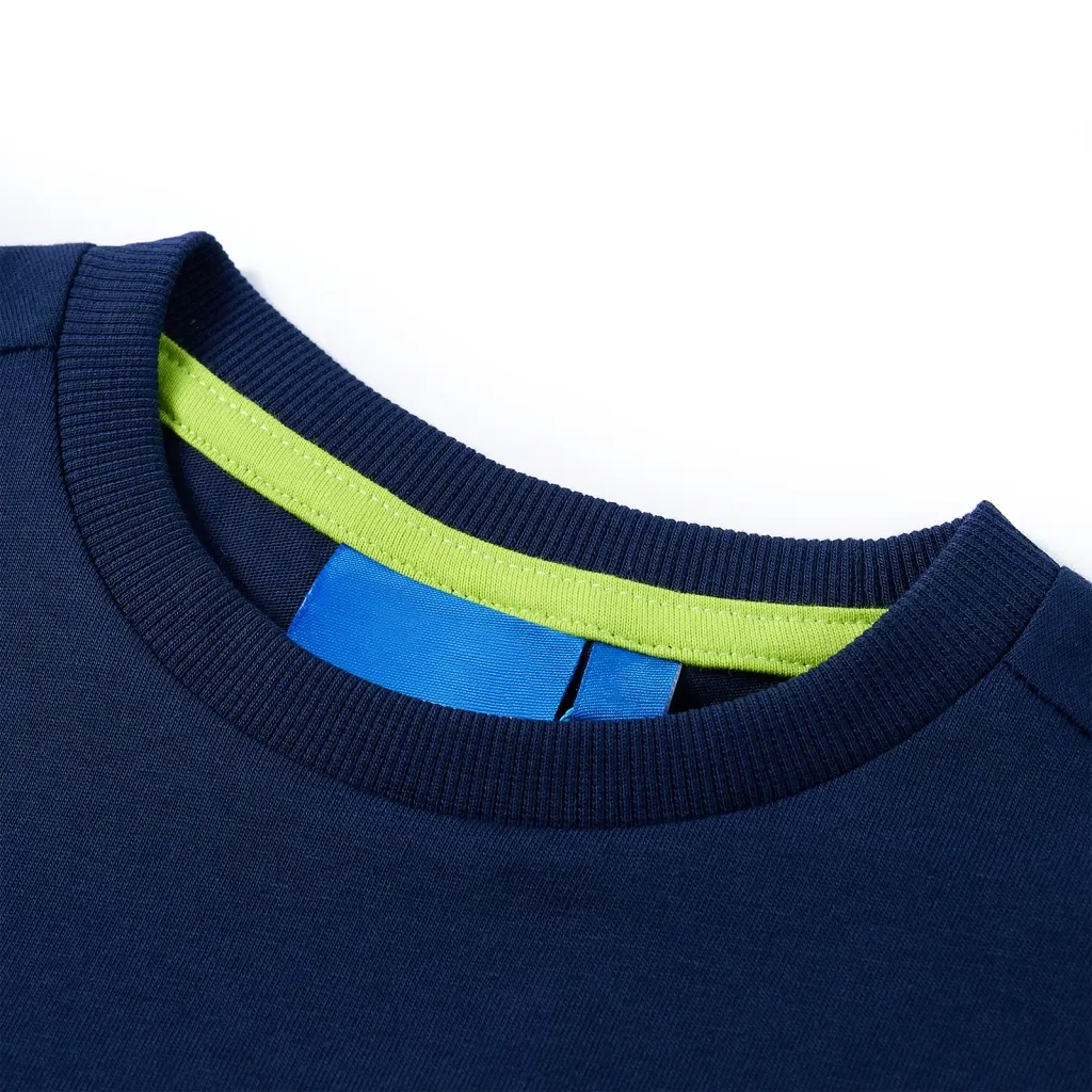 Maglietta da Bambino a Maniche Lunghe Blu Marino 128