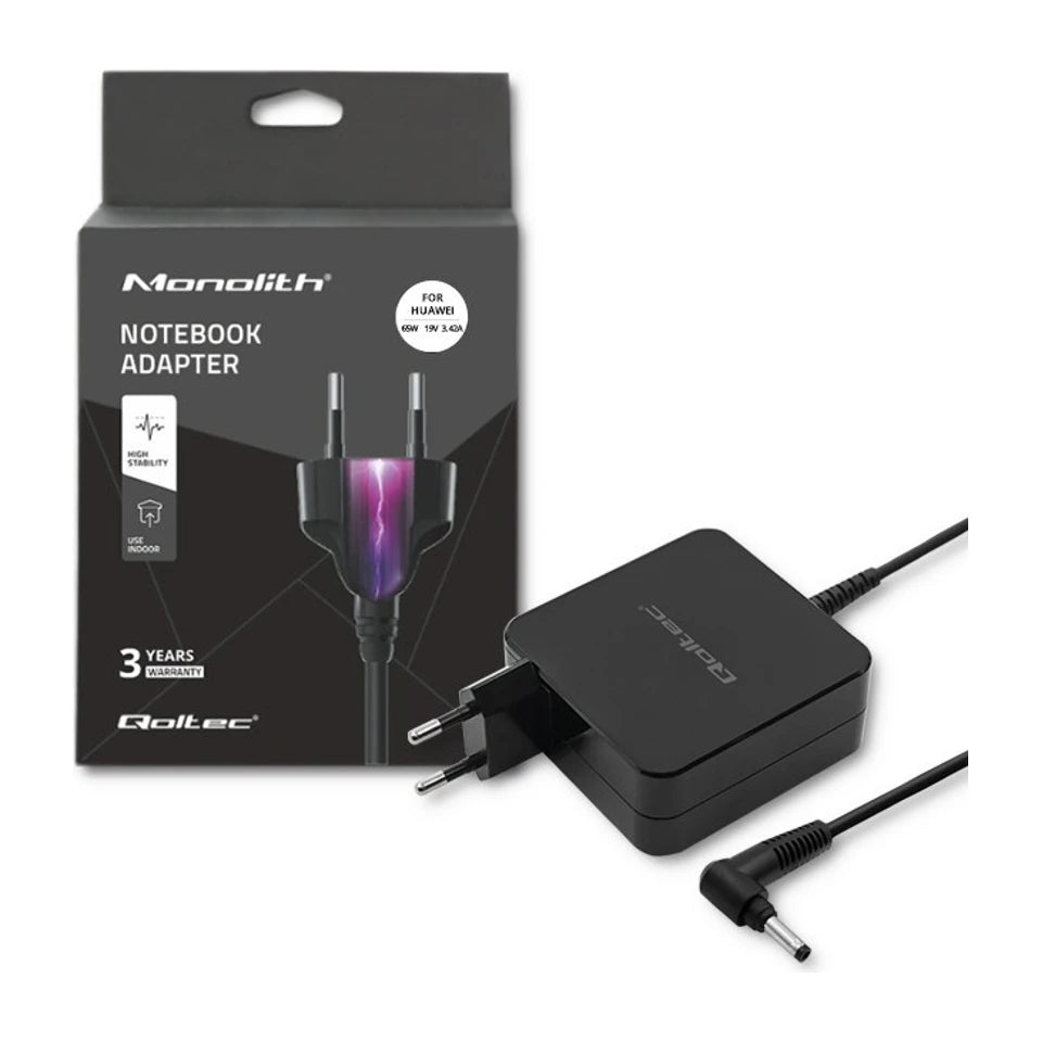 Adattatore di alimentazione Qoltec 51751 per Huawei 65W | 19V | 3.42A | 4.0*1.7