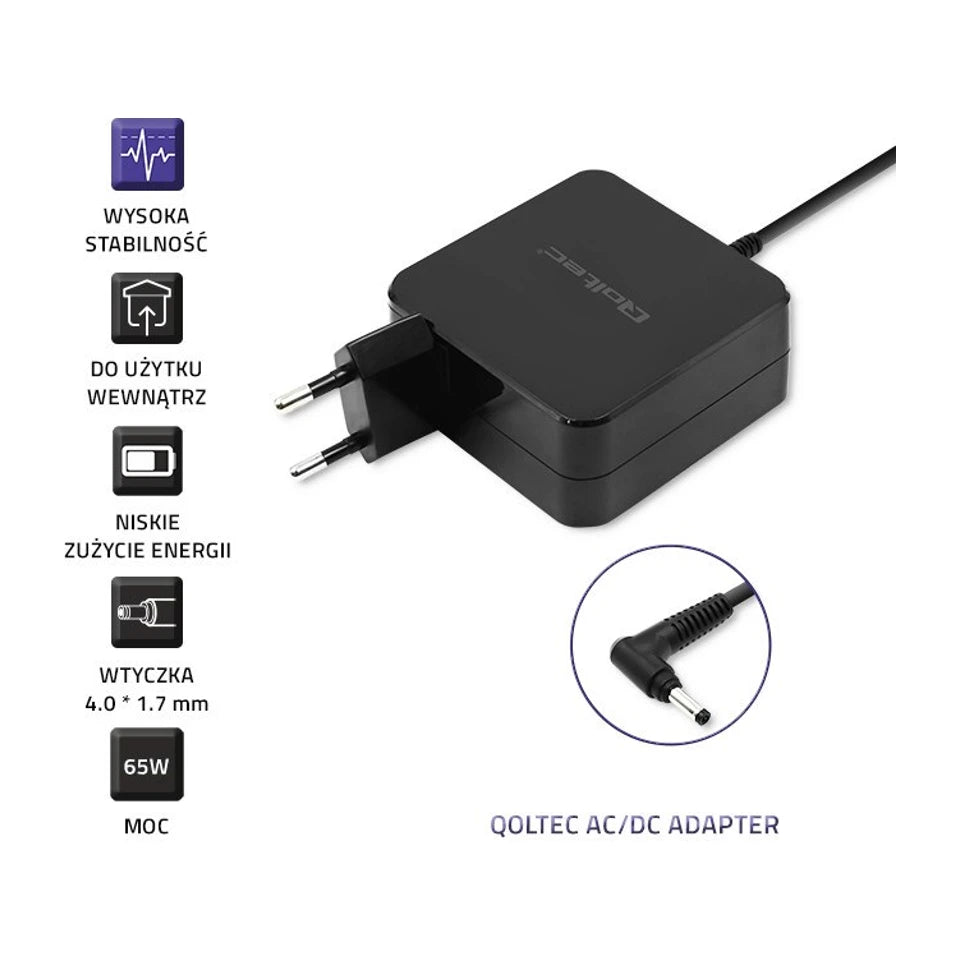 Adattatore di alimentazione Qoltec 51751 per Huawei 65W | 19V | 3.42A | 4.0*1.7