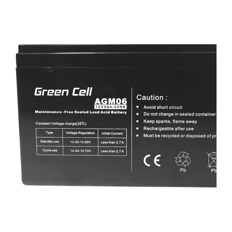 Batteria UPS al piombo sigillata Green Cell AGM06 (VRLA) 12 V 9 Ah