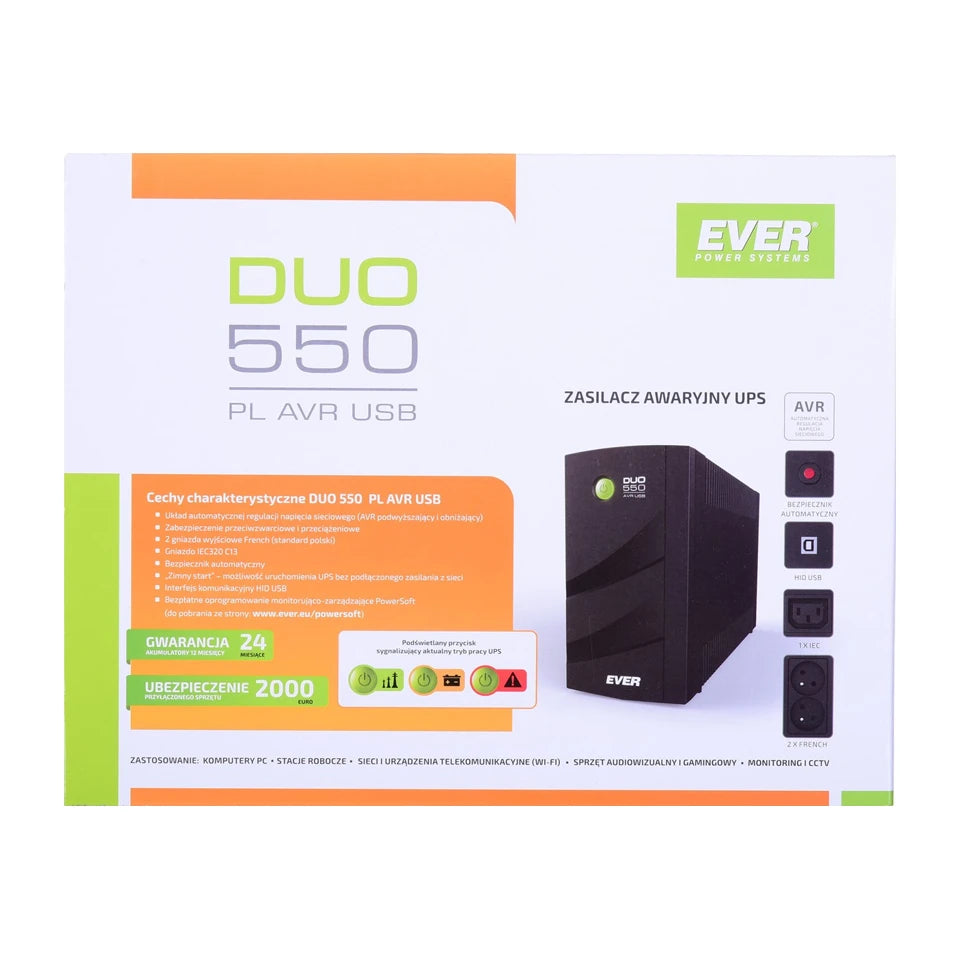 UPS EVER DUO 550 PL AVR USB (T/DAVRTO-000K55/01)