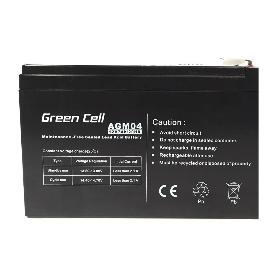 Batteria UPS Green Cell AGM04 al piombo sigillata (VRLA) 12 V 7 Ah