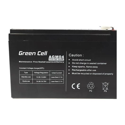 Batteria UPS Green Cell AGM04 al piombo sigillata (VRLA) 12 V 7 Ah